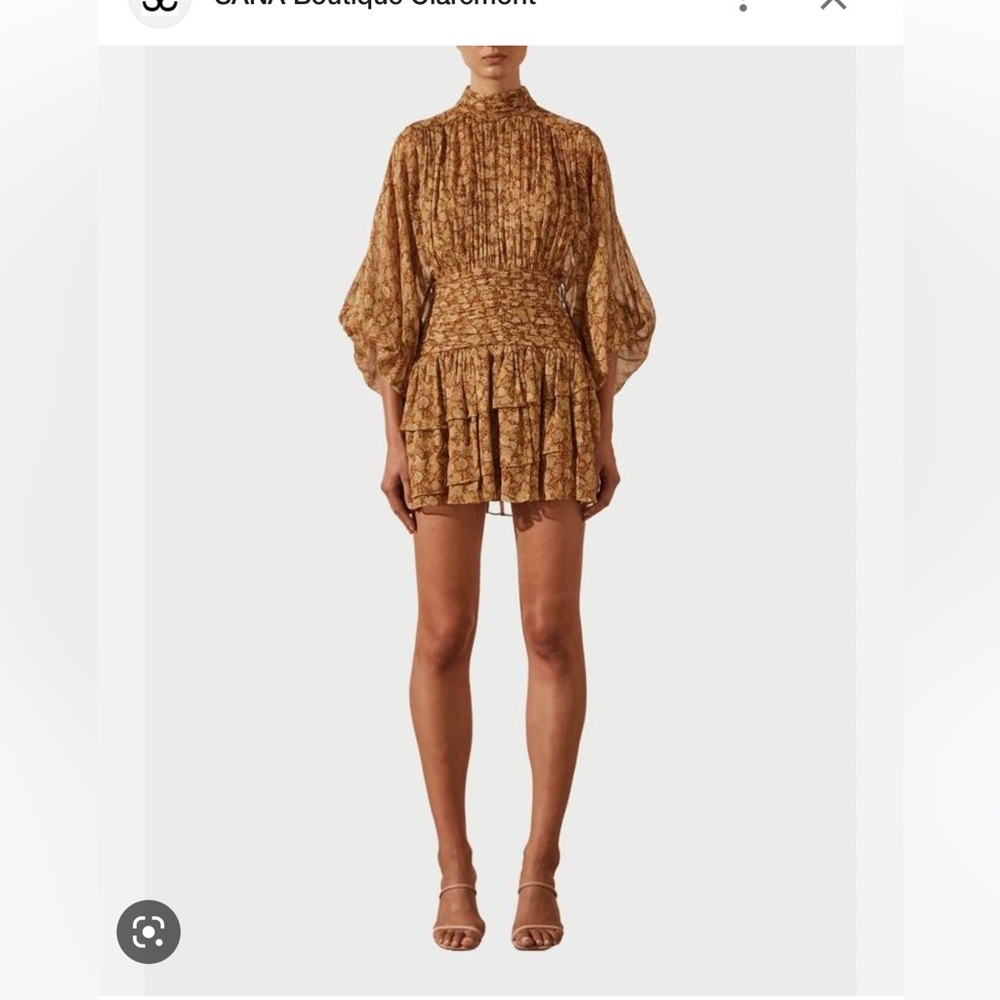 Shona Joy Sunset Long Sleeve Mini Dress